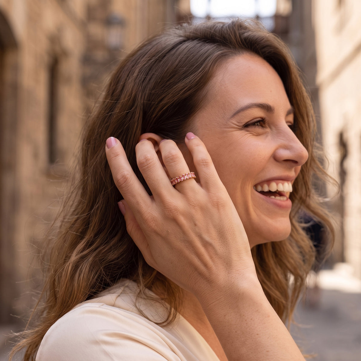 ORBIS GOLD-PINK RING